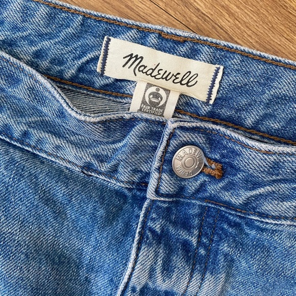 Madewell Darted Barrel Leg Dobbins Blue Button Fly Denim Jeans Womens 27 (32x26) - Picture 6 of 10